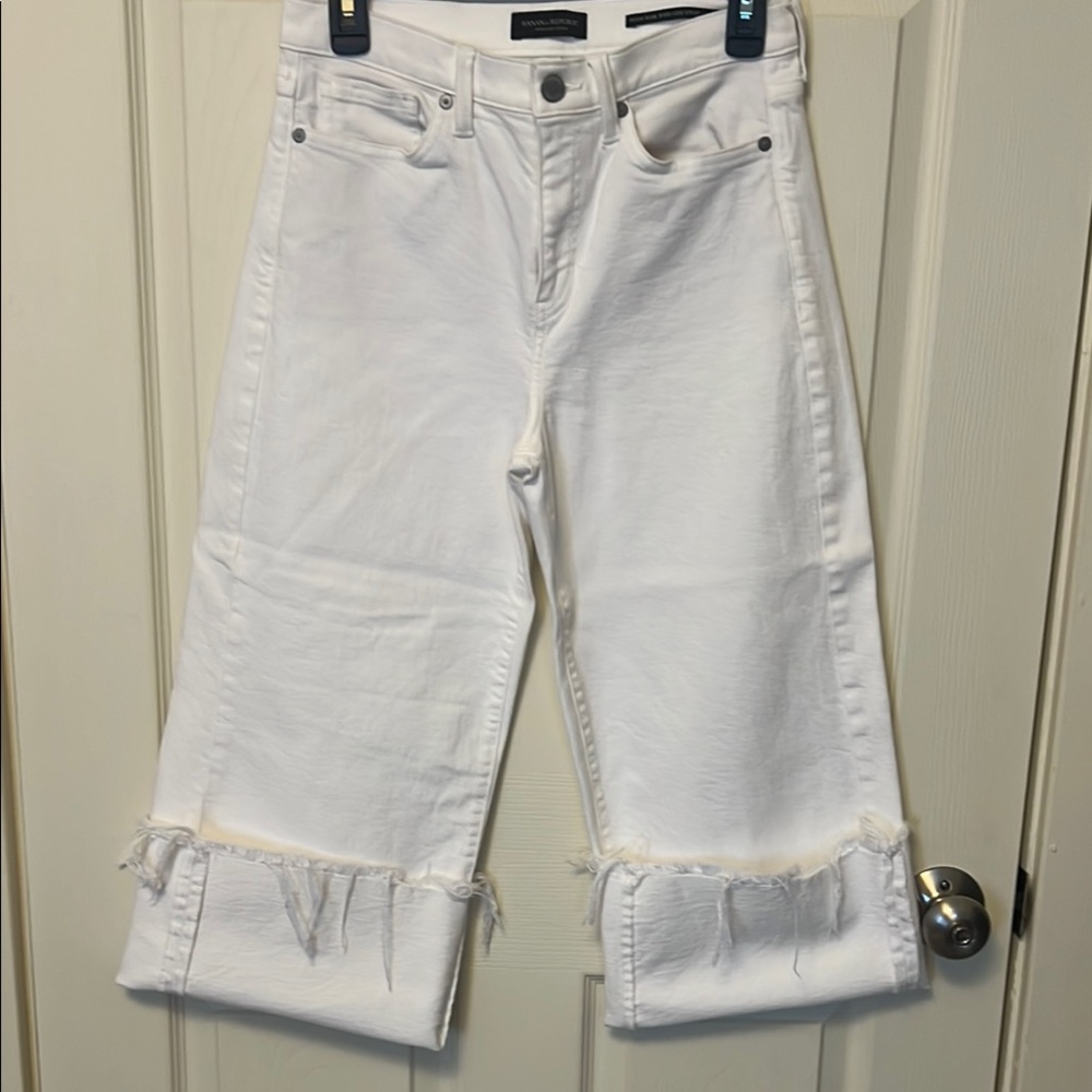 Banana republic, White Ankle Cropped wide leg Jeans size 27